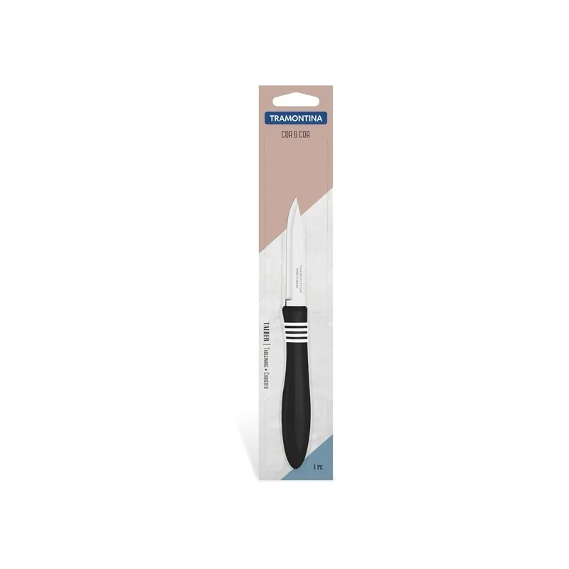 Овощной нож Tramontina Cor & Cor 76 мм черный в блистере (23461/103)