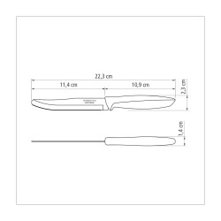 Нож для нарезки Tramontina Plenus черный в блистере 152 мм (23441/106)