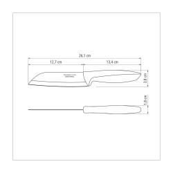 Нож сантоку Tramontina Plenus черный в блистере 127 мм (23442/105)