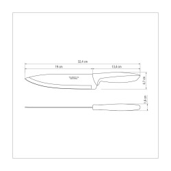 Нож шеф Tramontina Plenus черный, 203 мм (23426/108)