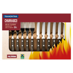 Набор вилка+нож на 6 персон Tramontina Barbecue Polywood орех (21199/903)