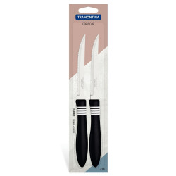 Набор из 2-х ножей для стейка Tramontina COR&COR 127 мм черная ручка (23450/205)
