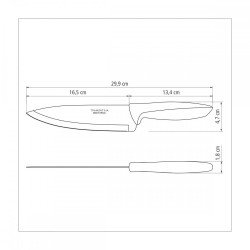 Поварской нож шеф Tramontina Plenus черный 178 мм (23426/007)