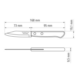 Нож для овощей Tramontina Polywood 76 мм красное дерево в блистере (21118/173)