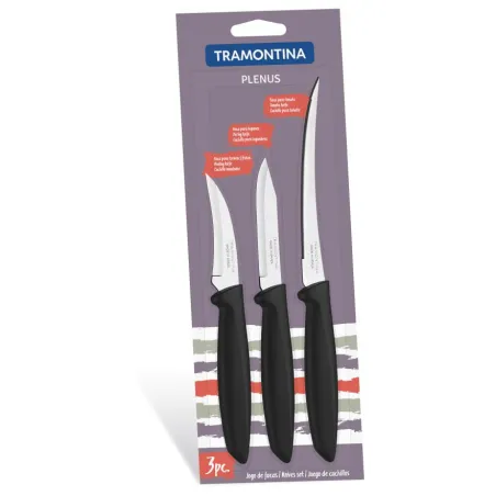 Набір з 3-х ножів Tramontina Plenus з чорною ручкою (23498/012)