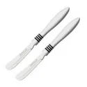 Набор из 2-х ножей для масла 76 мм COR&COR Tramontina белая ручка (23463/283)