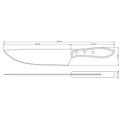 Ніж для м'яса Tramontina Polywood Barbecue широкий 203 мм червоне дерево (21191/178)