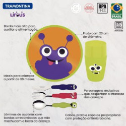 Набір дитячого посуду з 5 предметів Tramontina Baby Friends (23797/001)