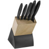 Подарочный набор из 4-х ножей, вилки и подставки Tramontina Plenus черный (23498/028)