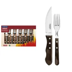 Набор вилка+нож 127 мм на 6 персон Tramontina Barbecue Polywood (Jumbo) орех (21199/996)