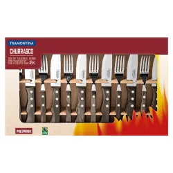 Набор вилка+нож 127 мм на 6 персон Tramontina Barbecue Polywood (Jumbo) орех (21199/996)