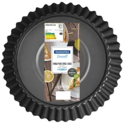 Рифлена форма для випікання тарту та кішу Tramontina Brasil графіт 26см графіт (20056/026)