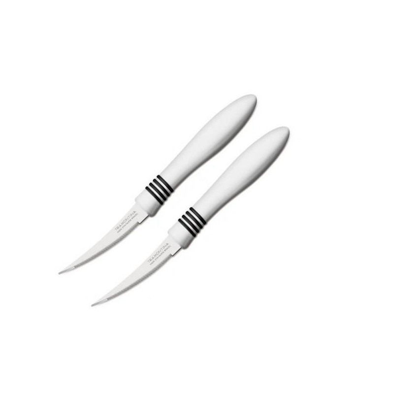 Набор из 2-х ножей для томатов Tramontina Cor&Cor с белой ручкой, 76 мм (23462/283)