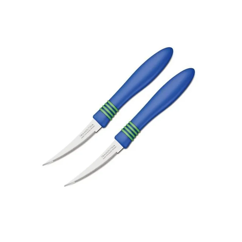 Набор из 2-х ножей для томатов Tramontina Cor&Cor с синей ручкой, 76 мм (23462/213)