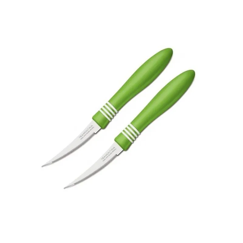 Набор из 2-х ножей для томатов Tramontina Cor&Cor с салатовой ручкой, 76 мм (23462/223)